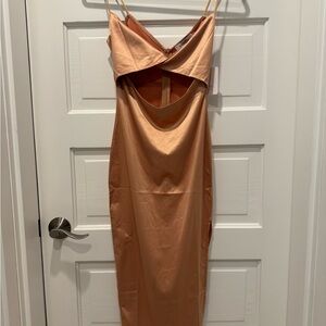 Wedding Guest Dress! Never worn, new with tags, beautiful gold satin.